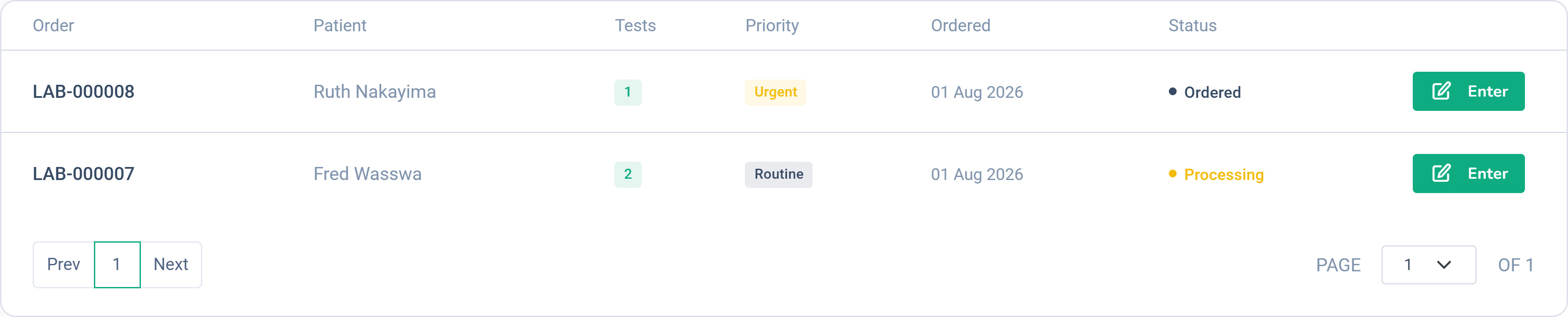 Dashlead lab result entry queue awaiting verification and release